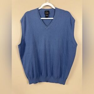 Jos. A. Bank dusty blue V-Neck Sweater vest 100% Pima cotton size XL